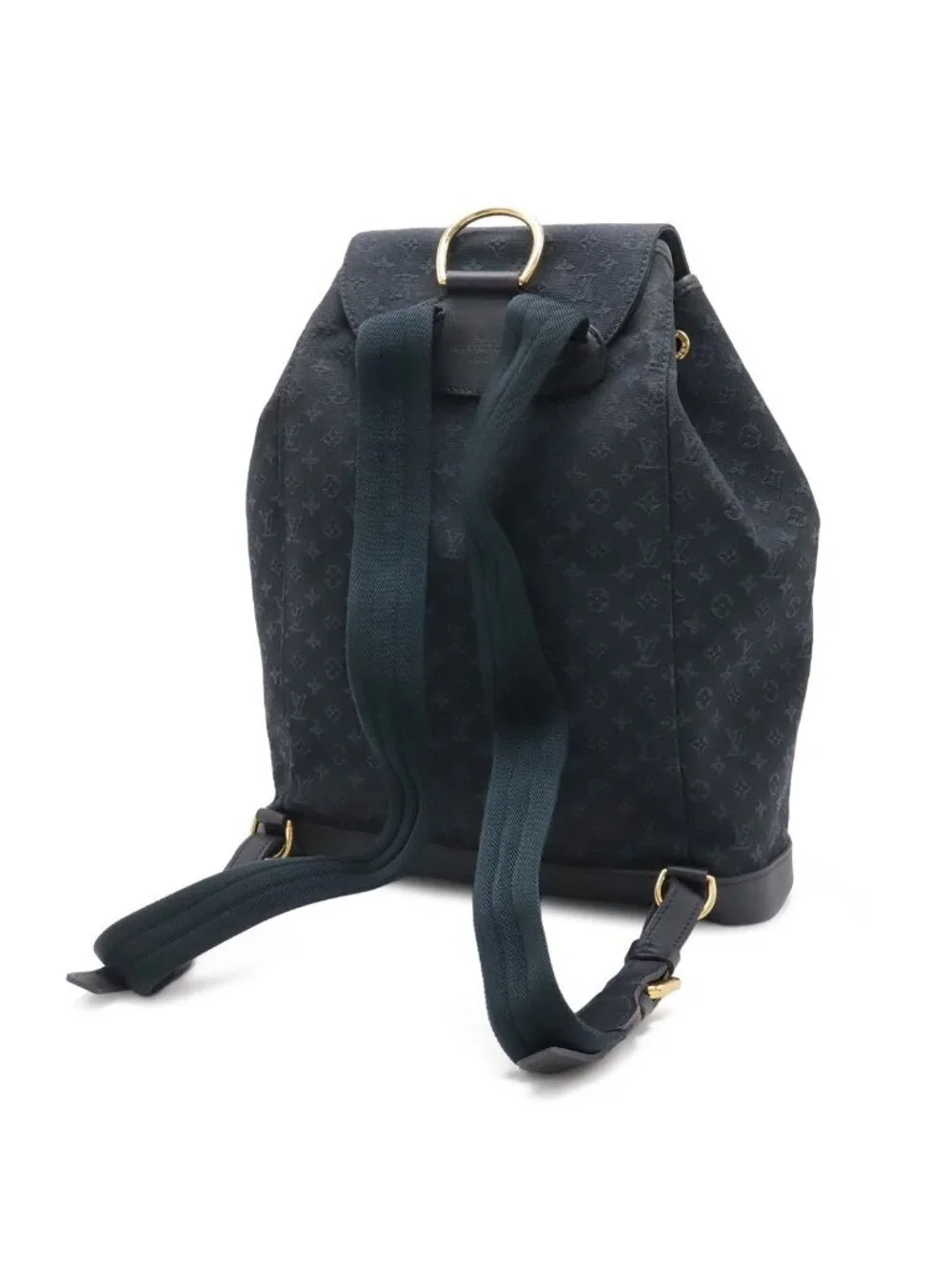 Louis Vuitton Monogram Mini Montsouris GM Backpack Shoulder Bag Blue Navy